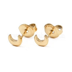 Серьги-гвоздики в форме луны из нержавеющей стали 304&nbsp;EJEW-K268-35G