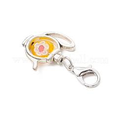 Чайник сплав и стеклянные подвесные украшения&nbsp;HJEW-JM03659