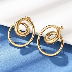 Серьги-гвоздики из нержавеющей стали 304&nbsp;EJEW-D319-02G