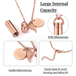 1 шт. ожерелье из нержавеющей стали 304 в форме урны для пепла&nbsp;DIY-TA0010-14A