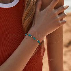 Браслеты из синтетической бирюзы и латунных бусин для женщин&nbsp;OR9235