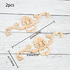Резная накладка из натурального дерева&nbsp;WOOD-FH0001-24