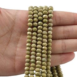 Нити бусин из натурального зеленого агата матча&nbsp;G-D344-A25