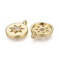 Латунные микропаве прозрачные подвески с фианитом&nbsp;KK-F821-23G