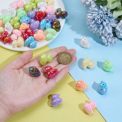 40 шт. 10-цветные непрозрачные акриловые бусины с УФ-покрытием&nbsp;OACR-PH0004-69