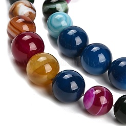 Нити из натуральных полосчатых бусин агата&nbsp;G-P589-A01-01J