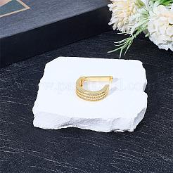 Зажимы для галстука с прозрачным кубическим цирконием и латунным паве&nbsp;AJEW-WH20054-125G