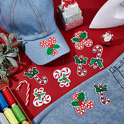 18 шт. 3 стиля рождественской вышивки нитками для пришивания/утюживания заплаток&nbsp;PATC-NB0001-47