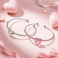 4 шт. 2-х цветные браслеты-манжеты из сплава Rhinetson для женщин&nbsp;BJEW-GO0002-20