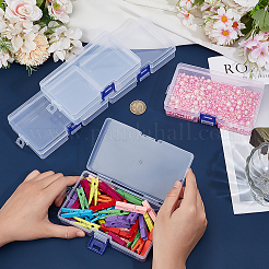 1 сетчатый прозрачный полипропиленовый пластиковый контейнер для шариков с откидными крышками&nbsp;CON-WH0112-021A