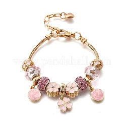 Сплав эмаль европейские бусины браслеты с подвесками&nbsp;BJEW-F495-01G