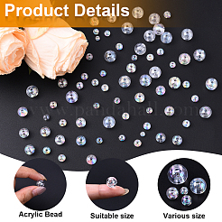 500шт 5 стиля прозрачные акриловые бусины&nbsp;MACR-YW0004-02