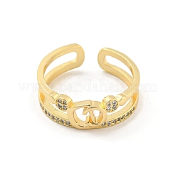 Открытые манжеты из латуни с микро паве и прозрачным фианитом&nbsp;RJEW-G309-30G