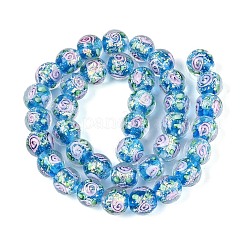 Ручной стеклянные фольга бисер пряди&nbsp;FOIL-N033-04C