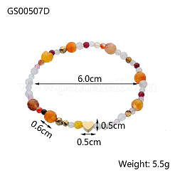 Браслеты из натуральных бусин агата и синтетического немагнитного гематита для женщин&nbsp;BJEW-OY001-01