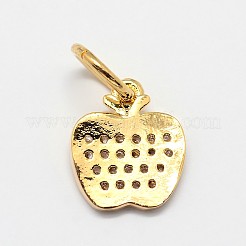 CZ латунные микро проложить кубического циркония яблоко подвески&nbsp;ZIRC-L018-06G