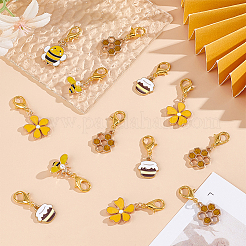 30 шт. 5 стиля подвеска из эмалевого сплава золотистого тона&nbsp;HJEW-GO00110