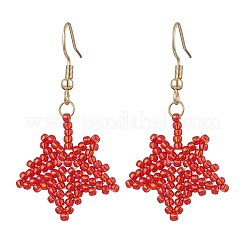 Стекло бисер болтающиеся серьги&nbsp;EJEW-MZ00400-01