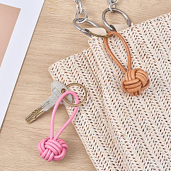 2шт 2-х цветные брелки из коровьей кожи&nbsp;KEYC-GO0001-09
