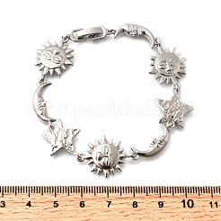 Латунь ссылка браслеты для женщин&nbsp;BJEW-C118-01P