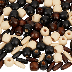 180 шт. 6 стиля крашеных бусин из натурального дерева&nbsp;WOOD-PA0001-28