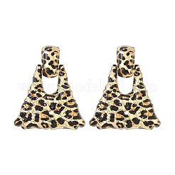 Серьги-гвоздики из сплава с леопардовым принтом&nbsp;LS-EJEW-K304-01D-G