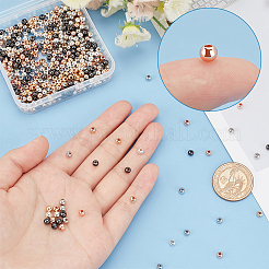 500 шт. 5-цветные латунные бусины для покрытия стойки&nbsp;KK-PH0005-33B