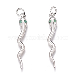 Латунные микро-паве зеленые кубические циркониевые подвески&nbsp;ZIRC-O035-27