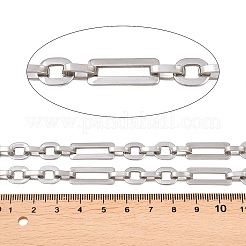 Овальные цепочки из нержавеющей стали 201 с прямоугольными звеньями&nbsp;CHS-F024-01B-P