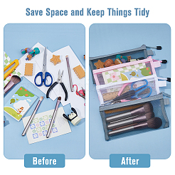 9 шт. 3-х цветные прямоугольные нейлоновые сетчатые мешочки для ручек&nbsp;AJEW-NB0005-89