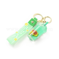 Плавающий креативный милый мультяшный акриловый брелок с наполненной жидкостью чашкой&nbsp;KEYC-G052-02LG