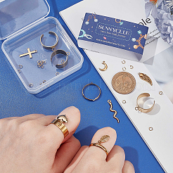 Набор для самостоятельного изготовления кольца-манжеты из нержавеющей стали в виде сердца&nbsp;DIY-SC0026-11G