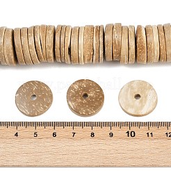 Окрашенные натурального кокосового плоские нити круглые из бисера&nbsp;LS-COCB-O003-12E-01