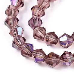 Прозрачные стеклянные бусины гальваническим пряди&nbsp;LS-GLAA-F029-4mm-D30