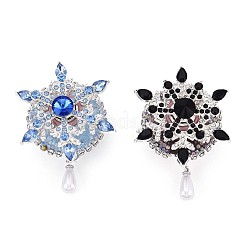 Вращающиеся бусины из сплава со стразами в форме снежинки OACR-N141-02