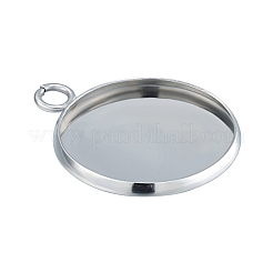 Подвеска-кабошон из не тускнеющей нержавеющей стали 304&nbsp;STAS-Q204-PJ172-20-02