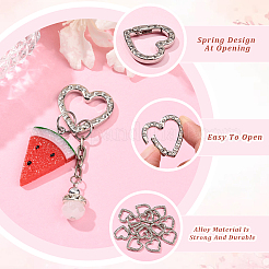 20 шт. Кольца пружинные со стразами из цинкового сплава&nbsp;FIND-SP0004-36P