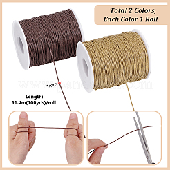 2 рулон 2 цвета вощеных хлопковых шнуров&nbsp;YC-PH0001-52B