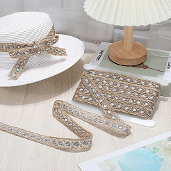 Полиэстеровая лента с пайетками для вышивки&nbsp;OCOR-WH20003-38A