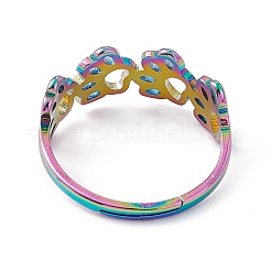 Ионное покрытие (ip) 201 нержавеющая сталь полое регулируемое кольцо с отпечатками собачьих лап для женщин&nbsp;RJEW-K238-10M