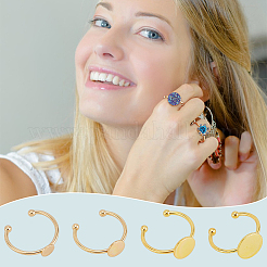 24 шт. 4 стиля регулируемых колец для пальцев из нержавеющей стали 304&nbsp;STAS-PH0006-11