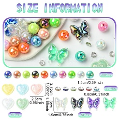 40 шт. разноцветные переливающиеся акриловые бусины с УФ-покрытием&nbsp;DIY-YW0017-03