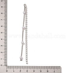 Большие подвески из латуни с микропаве из прозрачного кубического циркония и АБС-пластика с жемчугом&nbsp;KK-G510-05P