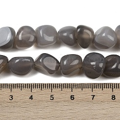 Серые натуральные бусины из агата &nbsp;G-L630-F01-01J