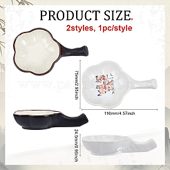 2 шт. керамическая чернильница в форме цветка сливы 2 цвета&nbsp;AJEW-PH0006-33