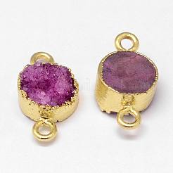 Гальванические соединители из натурального и окрашенного агата друзы&nbsp;G-N0168-014B