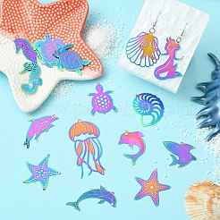 16 шт. 16 стиля ионное покрытие (IP) нержавеющая сталь 304 травленые металлические украшения подвески&nbsp;STAS-CJ0002-56