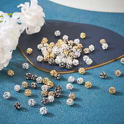 100шт 5 цвета латунные бусины со стразами&nbsp;KK-TA0002-11A