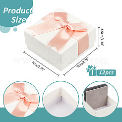 Квадратные картонные бумажные коробки для хранения ювелирных наборов&nbsp;LS-CON-WH0086-097C