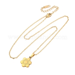 Ожерелья с подвесками-цветами из нержавеющей стали 304&nbsp;NJEW-H059-30D-G